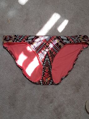 BECCA Coral Geometric Print Bikini Bottom